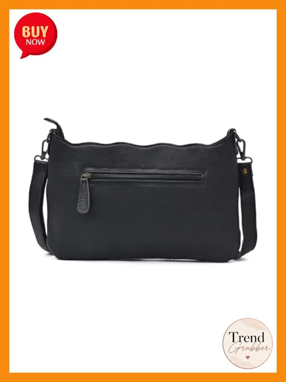 Women's Cowhide Leather Crossbody Sling Bag with Adjustable Strap